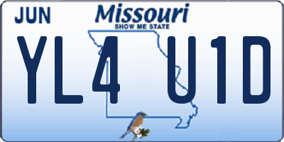 MO license plate YL4U1D