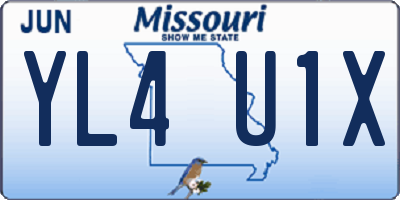 MO license plate YL4U1X