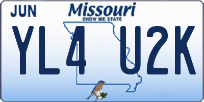 MO license plate YL4U2K