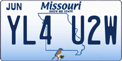 MO license plate YL4U2W