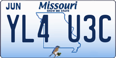 MO license plate YL4U3C