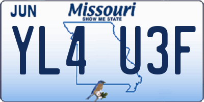 MO license plate YL4U3F