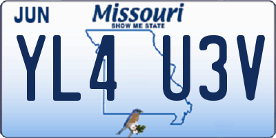 MO license plate YL4U3V