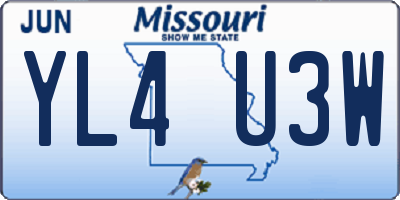 MO license plate YL4U3W