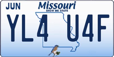 MO license plate YL4U4F