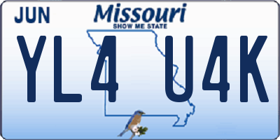 MO license plate YL4U4K