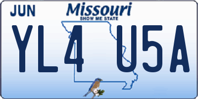 MO license plate YL4U5A