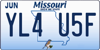 MO license plate YL4U5F