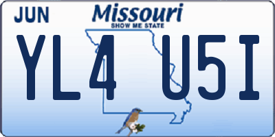 MO license plate YL4U5I