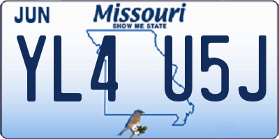 MO license plate YL4U5J