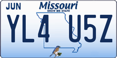 MO license plate YL4U5Z