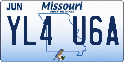 MO license plate YL4U6A
