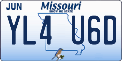 MO license plate YL4U6D