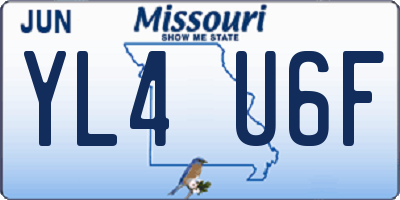 MO license plate YL4U6F