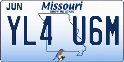 MO license plate YL4U6M