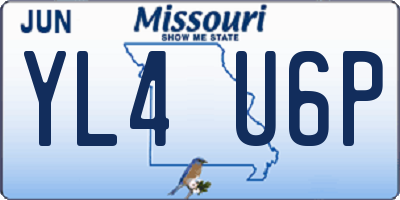 MO license plate YL4U6P
