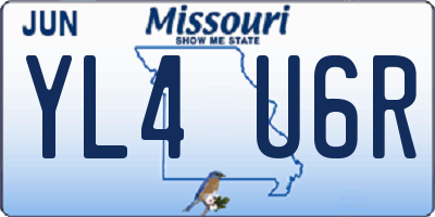 MO license plate YL4U6R