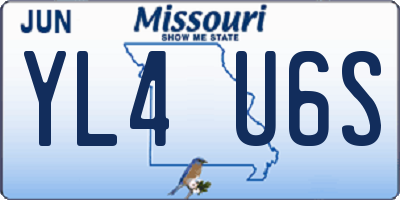 MO license plate YL4U6S