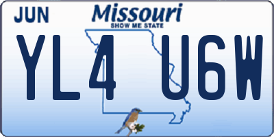 MO license plate YL4U6W