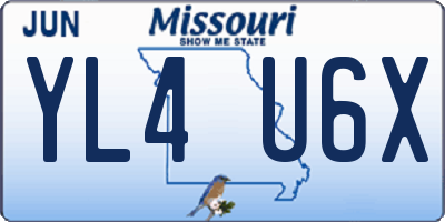 MO license plate YL4U6X
