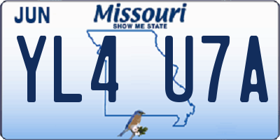 MO license plate YL4U7A