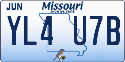 MO license plate YL4U7B