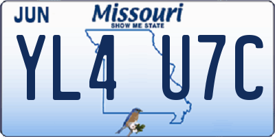 MO license plate YL4U7C