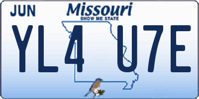 MO license plate YL4U7E