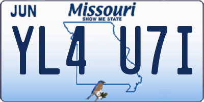 MO license plate YL4U7I