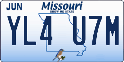 MO license plate YL4U7M