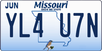 MO license plate YL4U7N