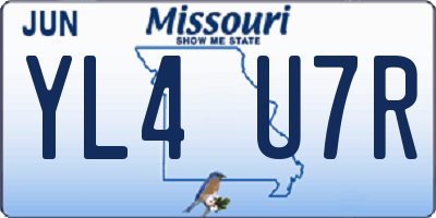 MO license plate YL4U7R