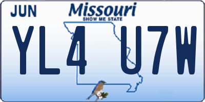 MO license plate YL4U7W