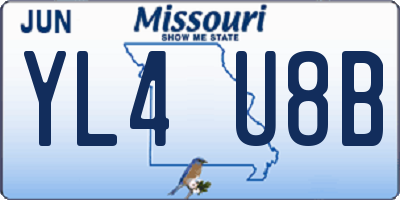 MO license plate YL4U8B