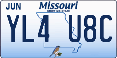MO license plate YL4U8C