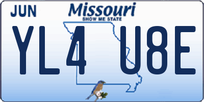 MO license plate YL4U8E