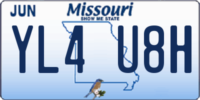 MO license plate YL4U8H