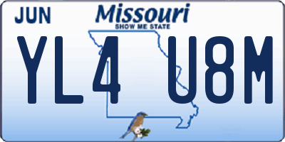 MO license plate YL4U8M