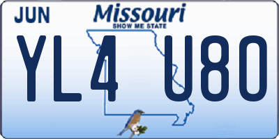 MO license plate YL4U8O