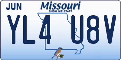 MO license plate YL4U8V