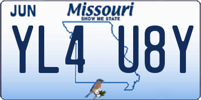 MO license plate YL4U8Y