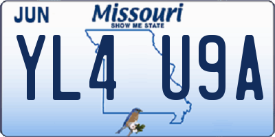 MO license plate YL4U9A