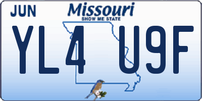 MO license plate YL4U9F