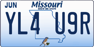 MO license plate YL4U9R