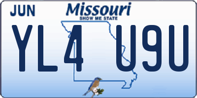 MO license plate YL4U9U
