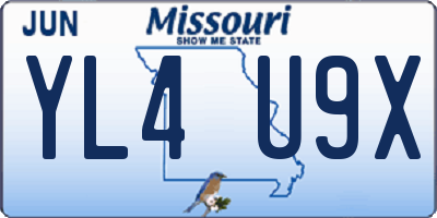 MO license plate YL4U9X