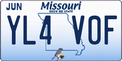 MO license plate YL4V0F