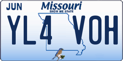 MO license plate YL4V0H