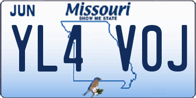 MO license plate YL4V0J