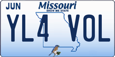 MO license plate YL4V0L